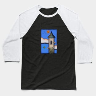 Some calm and cozy clouds with stars and a glowing moon, all in a night sky. Baseball T-Shirt